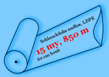 Schlauchfolie Maxima, endlos, LDPE, 15 my, 60 cm breit, 850 Meter